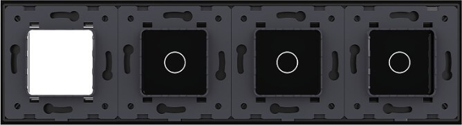 1 Gang + 1 Gang + 1 Gang + Frame Glass Panel