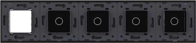 1 Gang + 1 Gang + 1 Gang + 1 Gang + Frame Glass Panel