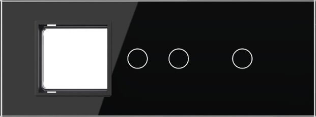 1 Frame + 2 Gang + 1 Gang Glass Panel