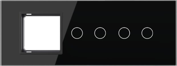 1 Frame + 2 Gang + 2 Gang Glass Panel