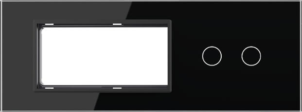 1 Frame + 2 Gang Glass Panel