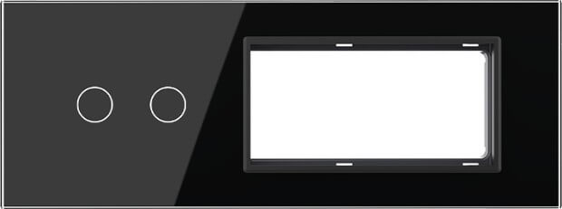 2 Gang + 1 Frame Glass Panel