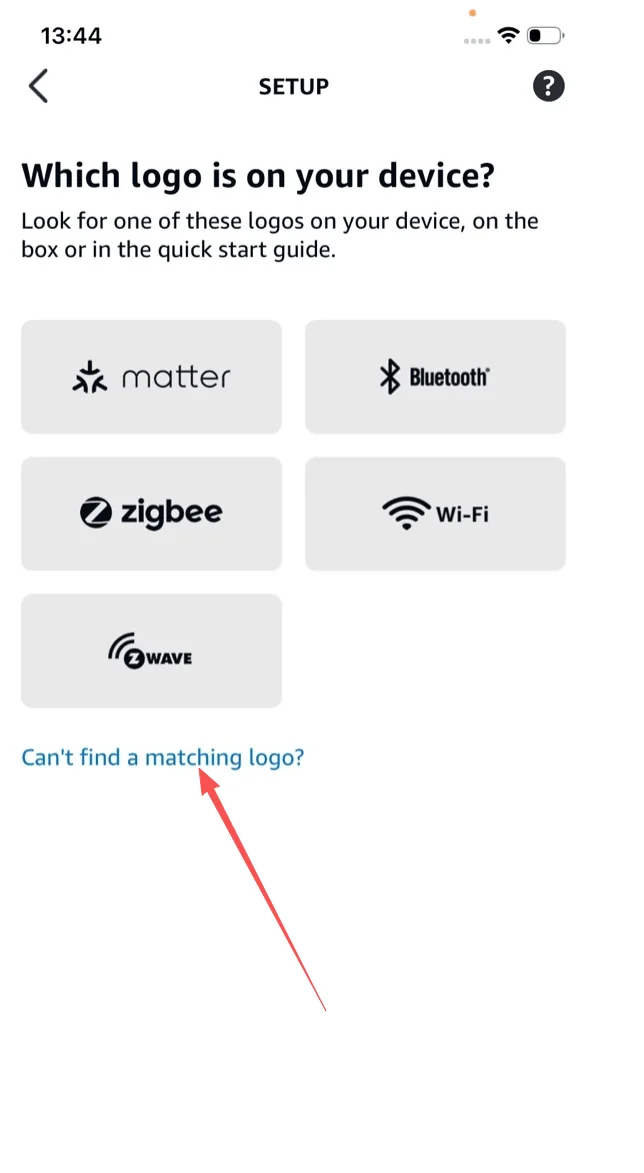 (If needed) Choose logo — tap "Can’t find a matching logo?"