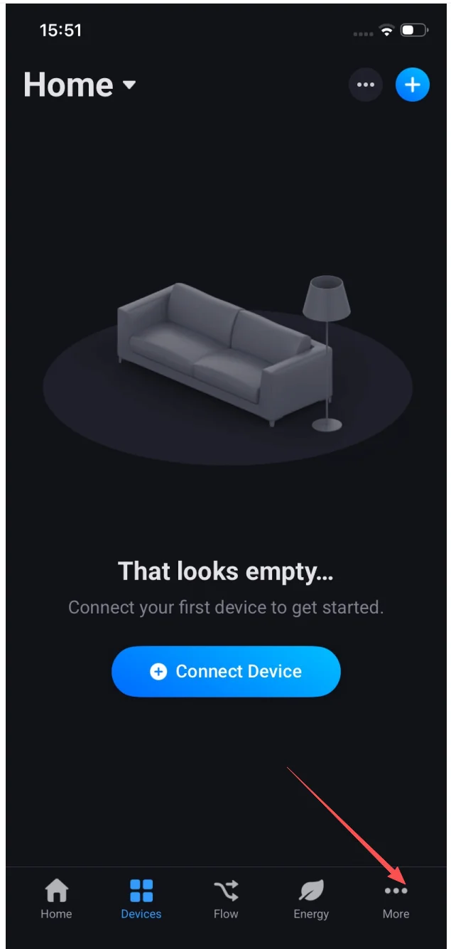 Open Homey and tap More