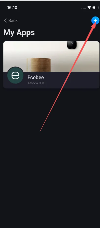Tap + in My Apps